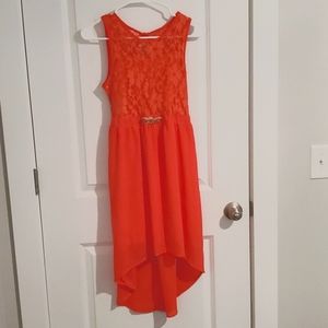 Orange-Coral sleeveless dress